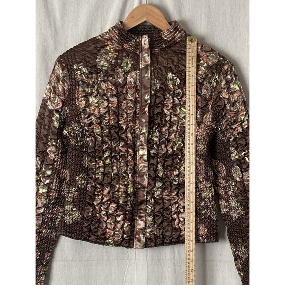 Ruby Rd Womens Whimsigoth Floral Satin Popcorn Jacket Size M Victorian Chic - Picture 4 of 8